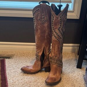 Old Gringo Tan Studded Heeled Boots